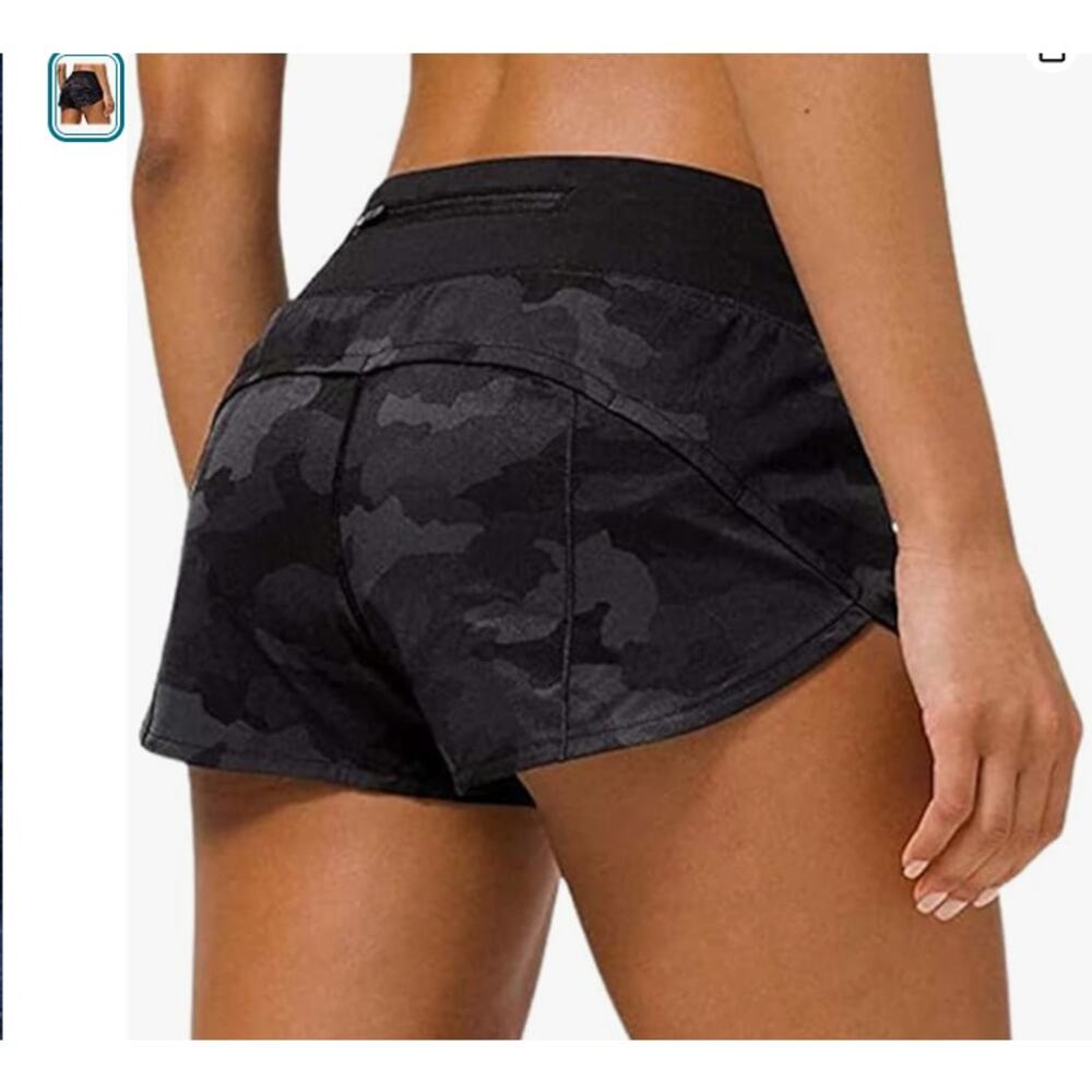 Speed Up Low-Rise Lined Short 2.5" - Camo Deep Coal Multi/Black